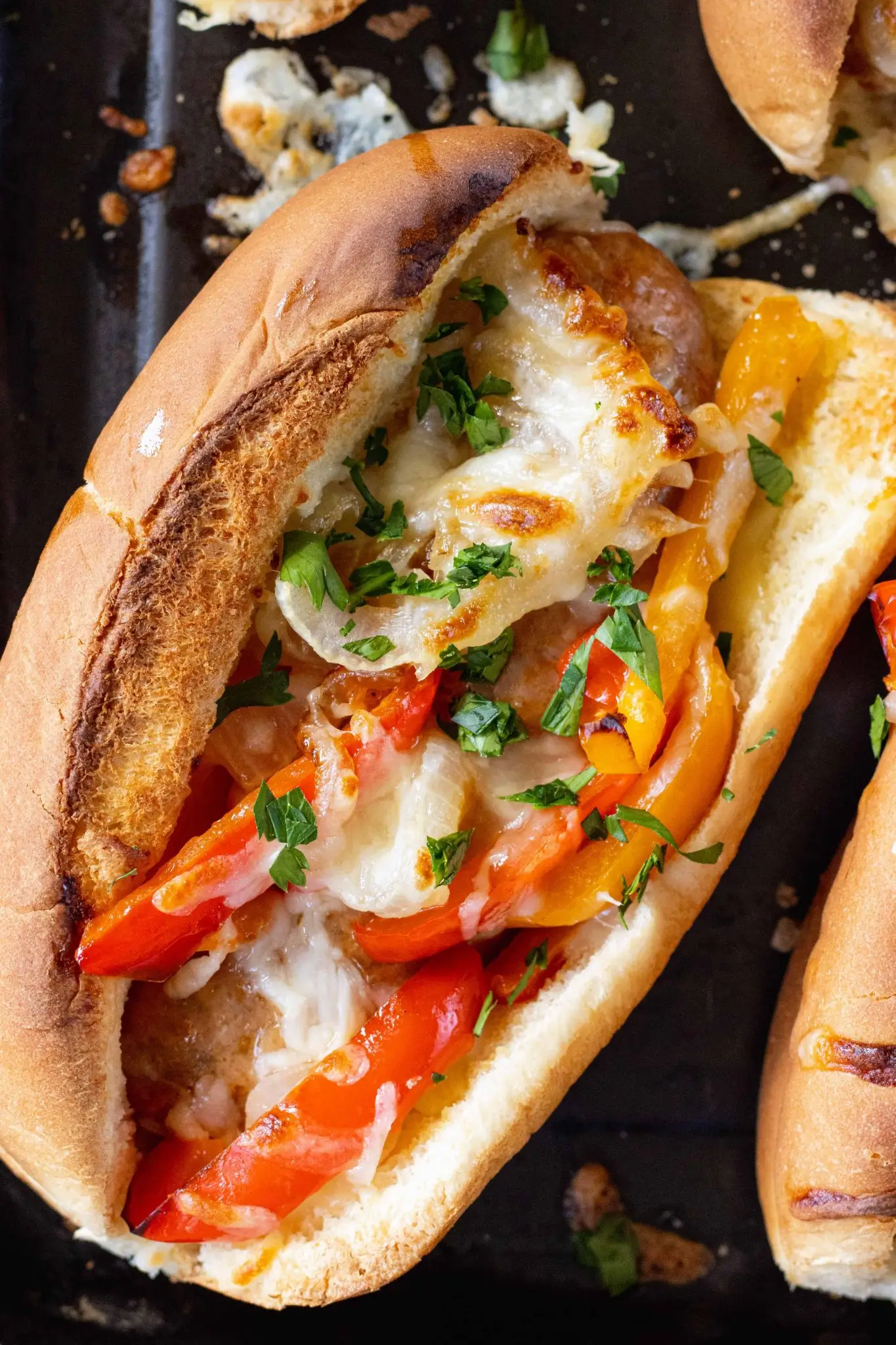 Sausage and Peppers Sandwich with Cheese