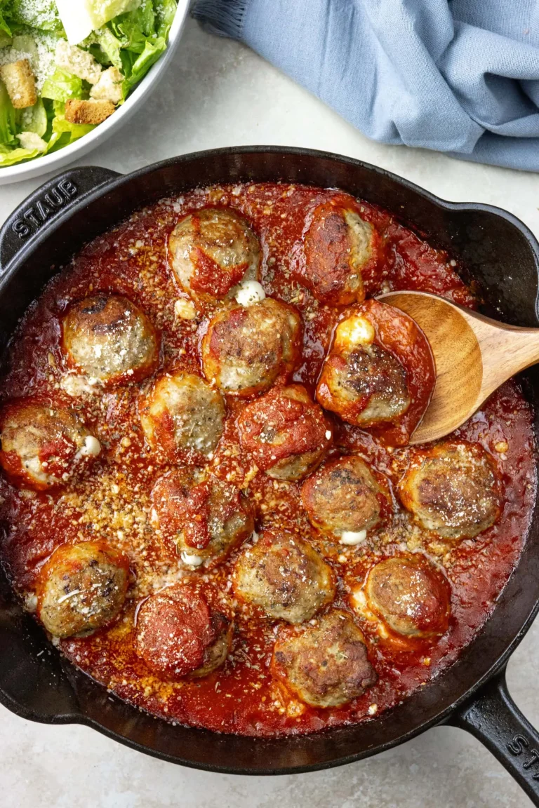 Mozzarella Stuffed Turkey Meatballs